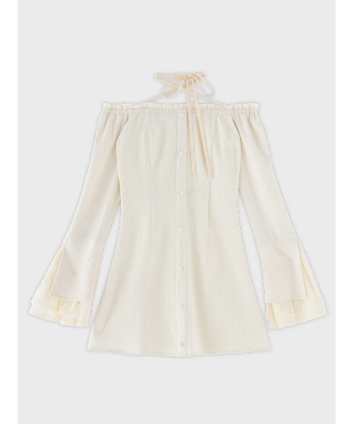 M me eme（エムミーエメ）の「Lace trim rib mini onepiece(eme11060)（ワンピース・レディース・ブルー/アイボリー・FREE/XS）」の19枚目の写真