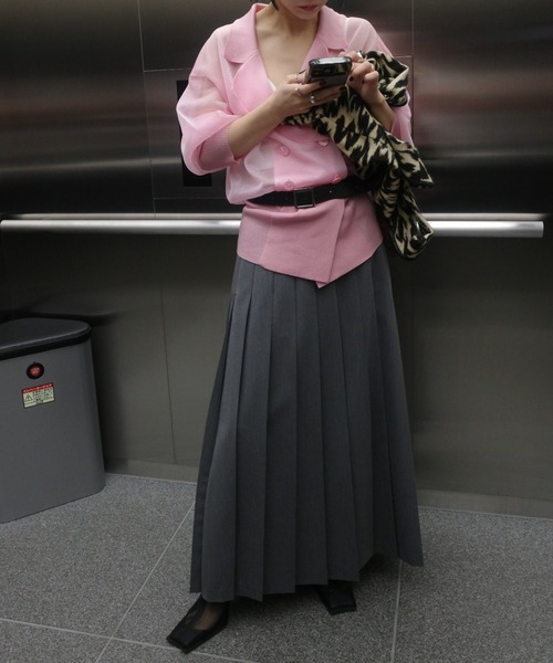 Ameri(アメリ)の「MEDI LOW BELT PLEATS SKIRT(スカート・レディース・グレー/スカイブルー・SMALL/MEDIUM)」の8枚目の写真
