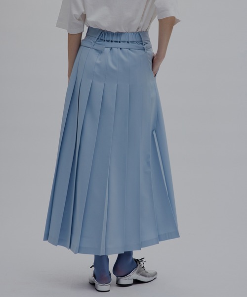 Ameri(アメリ)の「MEDI LOW BELT PLEATS SKIRT(スカート・レディース・グレー/スカイブルー・SMALL/MEDIUM)」の12枚目の写真