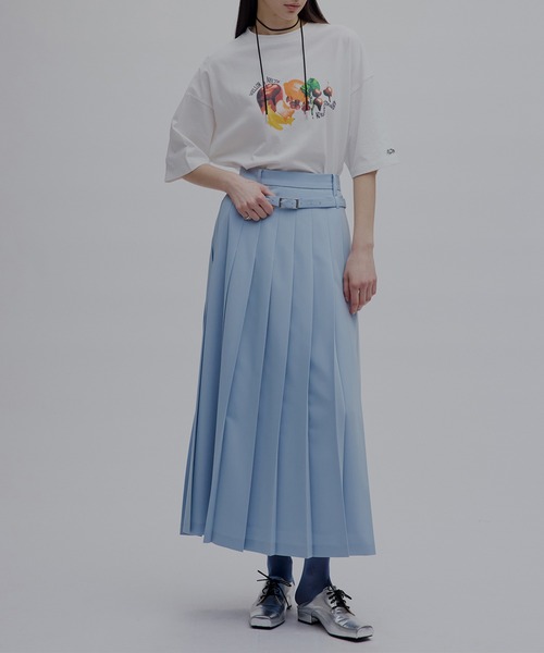 Ameri(アメリ)の「MEDI LOW BELT PLEATS SKIRT(スカート・レディース・グレー/スカイブルー・SMALL/MEDIUM)」の13枚目の写真