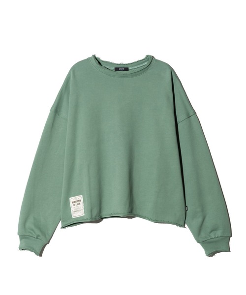 glamb(グラム)の「Ticket Tag Damage Sweat / チケットタグダメージスウェット(スウェット・メンズ・アイボリー/ブラック/グリーン・S/M/L)」の6枚目の写真