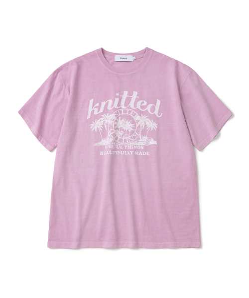 KNITTED(ニッティド)の「(ユニセックス) ピグメント パームツリー グラフィック Tシャツ ウォッシングピンク(Tシャツ/カットソー・レディース・その他・MEDIUM/LARGE/X-LARGE)」の2枚目の写真