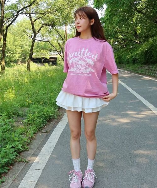 KNITTED(ニッティド)の「(ユニセックス) ピグメント パームツリー グラフィック Tシャツ ウォッシングピンク(Tシャツ/カットソー・レディース・その他・MEDIUM/LARGE/X-LARGE)」の11枚目の写真