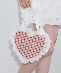 SINOON | Shirring Heart Bag (Red)(メッセンジャーバッグ)