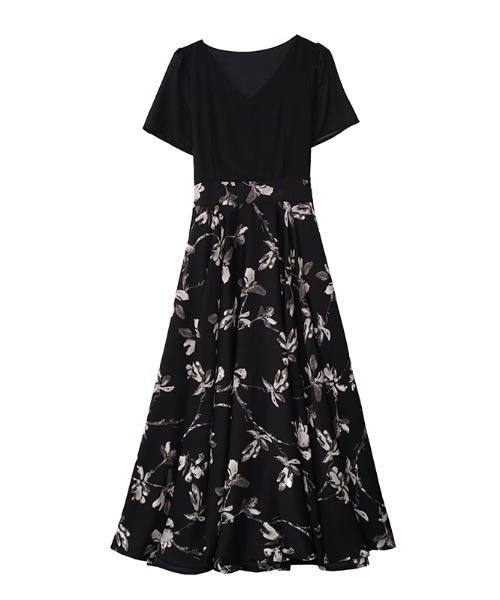 LUCPY(ラクピー)の「フラワードッキングロングワンピース(ワンピース・レディース・ブラック・XX-LARGE/X-LARGE/LARGE/MEDIUM)」の5枚目の写真