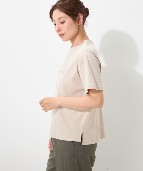 GALLORIA(ギャローリア)の「【汗ジミ軽減・接触冷感】レース刺繍ロゴT(Tシャツ/カットソー・レディース・ベージュ/ホワイト/ブラック・L/S/LL/M)」の7枚目の写真