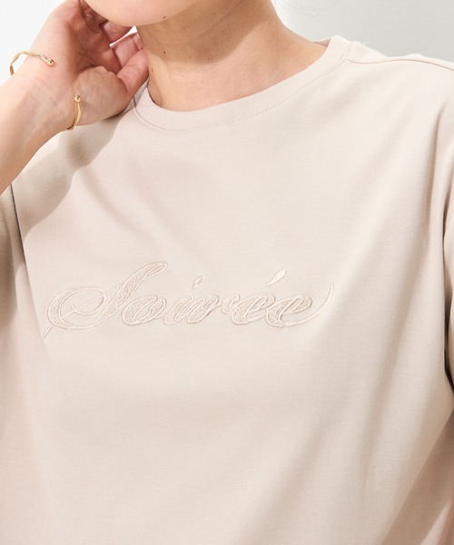 GALLORIA(ギャローリア)の「【汗ジミ軽減・接触冷感】レース刺繍ロゴT(Tシャツ/カットソー・レディース・ベージュ/ホワイト/ブラック・L/S/LL/M)」の9枚目の写真