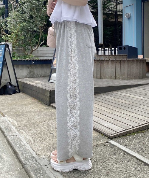 INGNI(イング)の「サイドレースラメスウェットパンツ(その他パンツ・レディース・グレー/ライトピンク/ブラック・FREE)」の6枚目の写真
