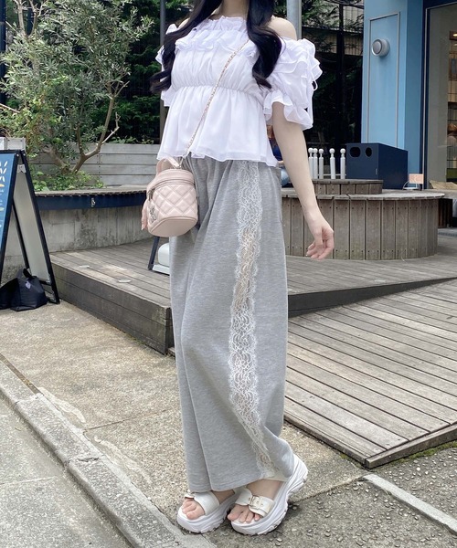 INGNI(イング)の「サイドレースラメスウェットパンツ(その他パンツ・レディース・グレー/ライトピンク/ブラック・FREE)」の8枚目の写真