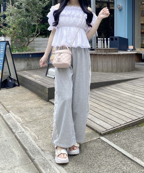 INGNI(イング)の「サイドレースラメスウェットパンツ(その他パンツ・レディース・グレー/ライトピンク/ブラック・FREE)」の9枚目の写真
