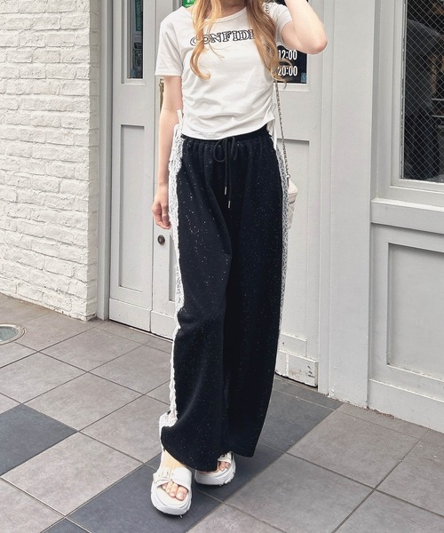 INGNI(イング)の「サイドレースラメスウェットパンツ(その他パンツ・レディース・グレー/ライトピンク/ブラック・FREE)」の22枚目の写真
