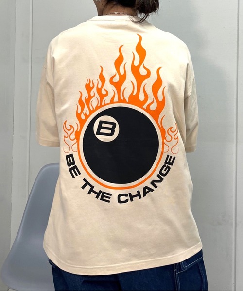 RGY（アールジーワイ）の「ビリヤード両面プリント ビッグシルエットTシャツ（Tシャツ/カットソー・メンズ・ブラック/ライトベージュ/ホワイト・LARGE/MEDIUM）」の5枚目の写真