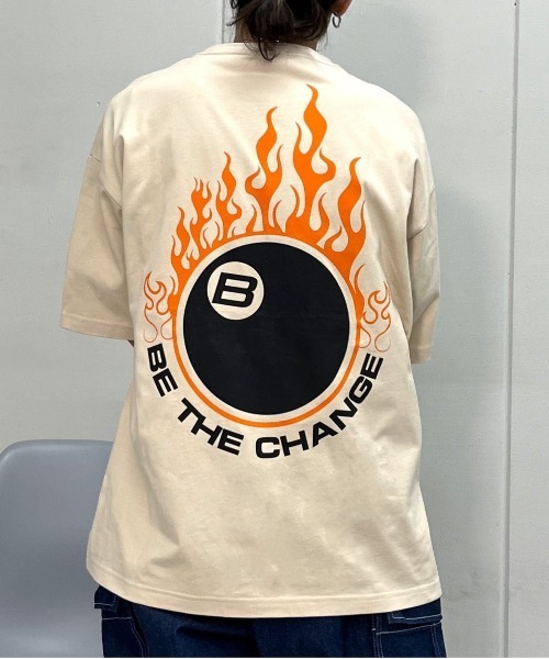 RGY（アールジーワイ）の「ビリヤード両面プリント ビッグシルエットTシャツ（Tシャツ/カットソー・メンズ・ブラック/ライトベージュ/ホワイト・LARGE/MEDIUM）」の6枚目の写真