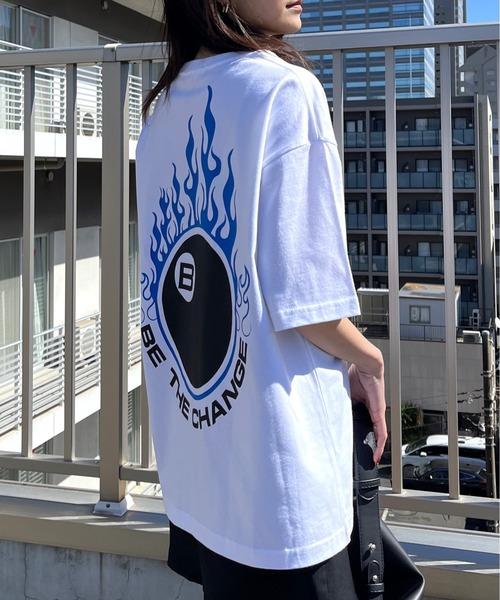 RGY（アールジーワイ）の「ビリヤード両面プリント ビッグシルエットTシャツ（Tシャツ/カットソー・メンズ・ブラック/ライトベージュ/ホワイト・LARGE/MEDIUM）」の13枚目の写真