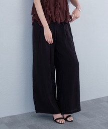 タックデザインリラックスワイドパンツ