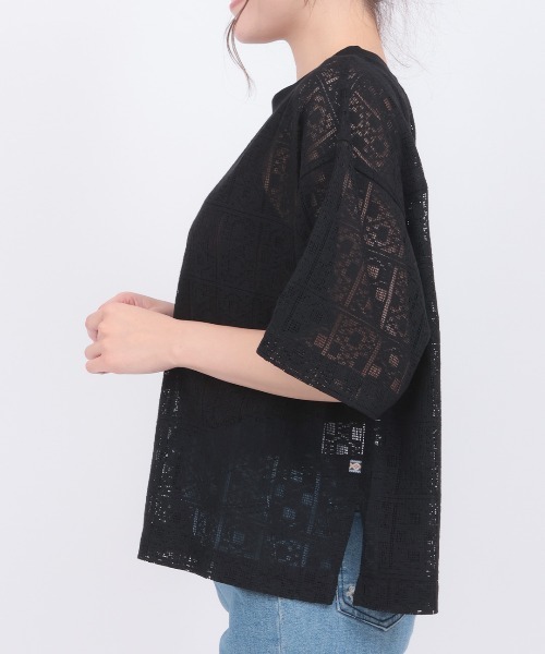 チチカカ(チチカカ)の「Orale! ブロックレースゆるTシャツ(Tシャツ/カットソー・レディース・ブラック/ホワイト・FREE)」の7枚目の写真