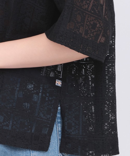 チチカカ(チチカカ)の「Orale! ブロックレースゆるTシャツ(Tシャツ/カットソー・レディース・ブラック/ホワイト・FREE)」の10枚目の写真