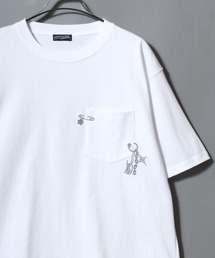 ANPAS | Short-Sleeve Embroidered Chest Pocket Tee / 胸ポケット刺繍半袖Tシャツ 花 猫モチーフ メンズ レディース トップス(Tシャツ/カットソー)
