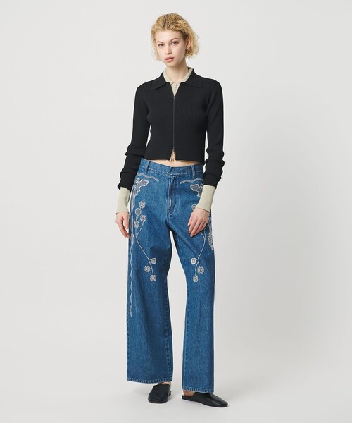 H BEAUTY&YOUTH UNITED ARROWS(エイチビューティーアンドユースユナイテッドアローズ)の「<H>レーヨンナイロン リブジップカーディガン(カーディガン/ボレロ・レディース・ブラック・FREE)」の3枚目の写真