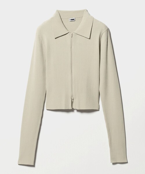 H BEAUTY&YOUTH UNITED ARROWS(エイチビューティーアンドユースユナイテッドアローズ)の「<H>レーヨンナイロン リブジップカーディガン(カーディガン/ボレロ・レディース・ブラック・FREE)」の6枚目の写真