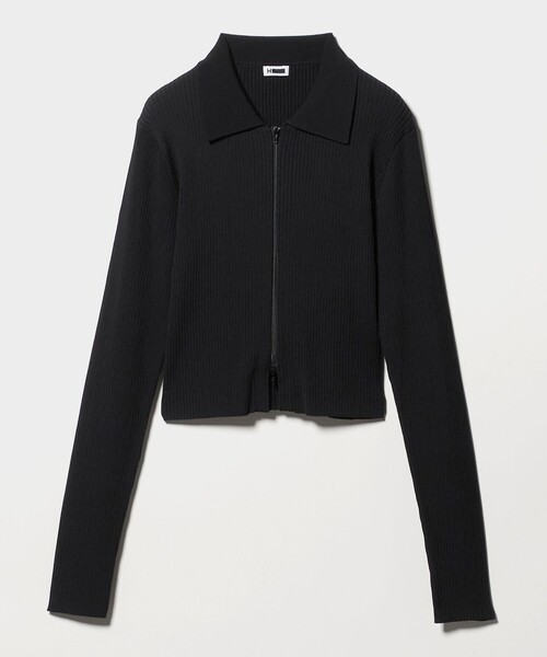 H BEAUTY&YOUTH UNITED ARROWS(エイチビューティーアンドユースユナイテッドアローズ)の「<H>レーヨンナイロン リブジップカーディガン(カーディガン/ボレロ・レディース・ブラック・FREE)」の12枚目の写真