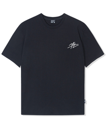 QUTON（ク―トン）の「シグニチャースモールロゴオーバーサイズヘビーハーフTシャツ_ブラック（Tシャツ/カットソー）」