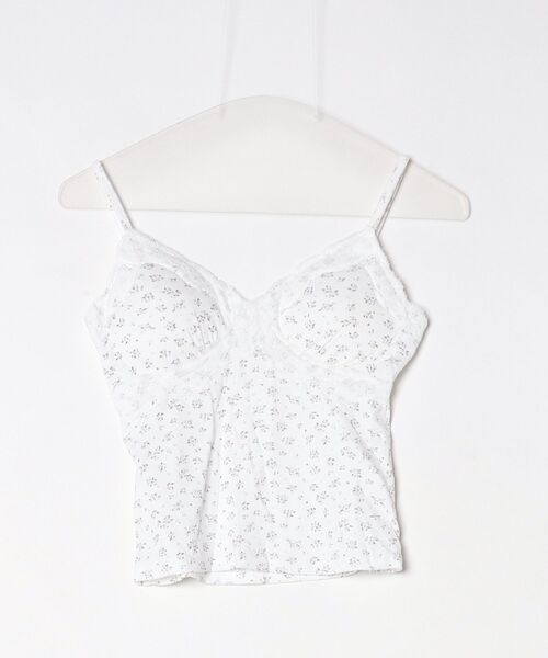 CeLess(セレス)の「Floral Bolero & Camisole / 小花柄ボレロ&キャミソールセット(キャミソール・レディース・ブラック/ホワイト・FREE)」の4枚目の写真