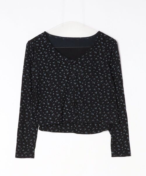 CeLess(セレス)の「Floral Bolero & Camisole / 小花柄ボレロ&キャミソールセット(キャミソール・レディース・ブラック/ホワイト・FREE)」の6枚目の写真