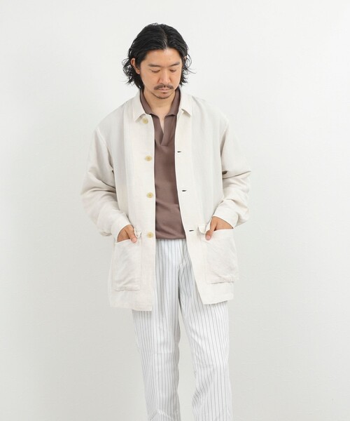 NOLLEY’S(ノーリーズ)の「Li/R リネンレーヨン シャツブルゾン 26SS(ブルゾン・メンズ・オフホワイト/ブラック・L/M/S)」の15枚目の写真