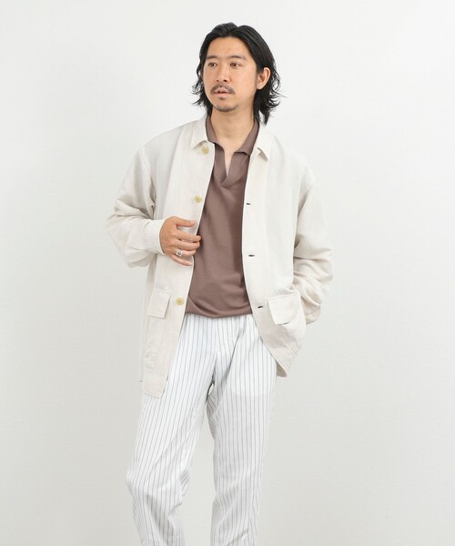 NOLLEY’S(ノーリーズ)の「Li/R リネンレーヨン シャツブルゾン 26SS(ブルゾン・メンズ・オフホワイト/ブラック・L/M/S)」の16枚目の写真