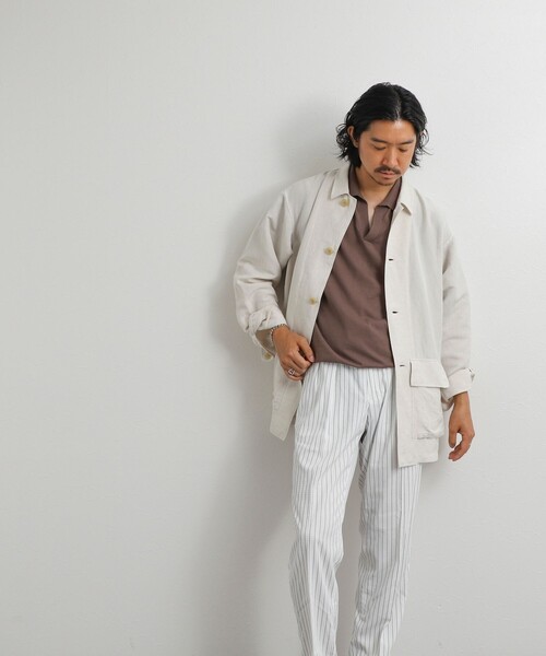 NOLLEY’S(ノーリーズ)の「Li/R リネンレーヨン シャツブルゾン 26SS(ブルゾン・メンズ・オフホワイト/ブラック・L/M/S)」の17枚目の写真