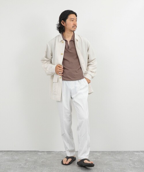 NOLLEY’S(ノーリーズ)の「Li/R リネンレーヨン シャツブルゾン 26SS(ブルゾン・メンズ・オフホワイト/ブラック・L/M/S)」の18枚目の写真
