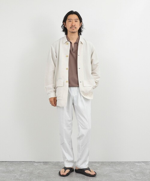 NOLLEY’S(ノーリーズ)の「Li/R リネンレーヨン シャツブルゾン 26SS(ブルゾン・メンズ・オフホワイト/ブラック・L/M/S)」の19枚目の写真