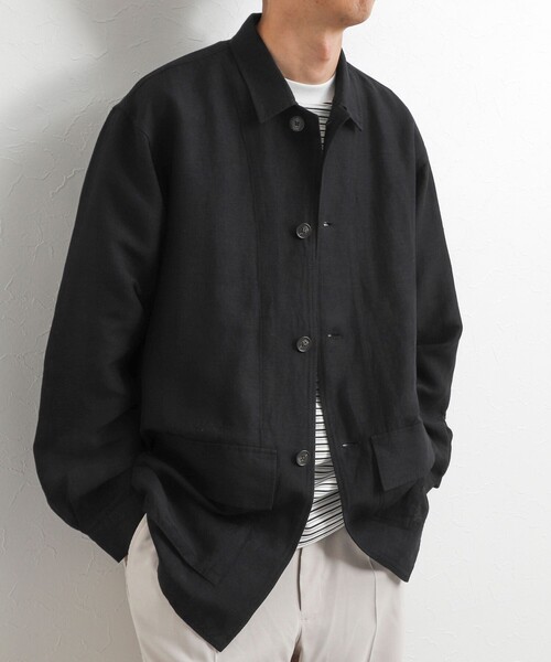 NOLLEY’S(ノーリーズ)の「Li/R リネンレーヨン シャツブルゾン 26SS(ブルゾン・メンズ・オフホワイト/ブラック・L/M/S)」の20枚目の写真