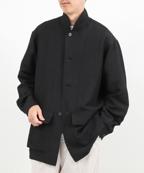 NOLLEY’S(ノーリーズ)の「Li/R リネンレーヨン シャツブルゾン 26SS(ブルゾン・メンズ・オフホワイト/ブラック・L/M/S)」の21枚目の写真