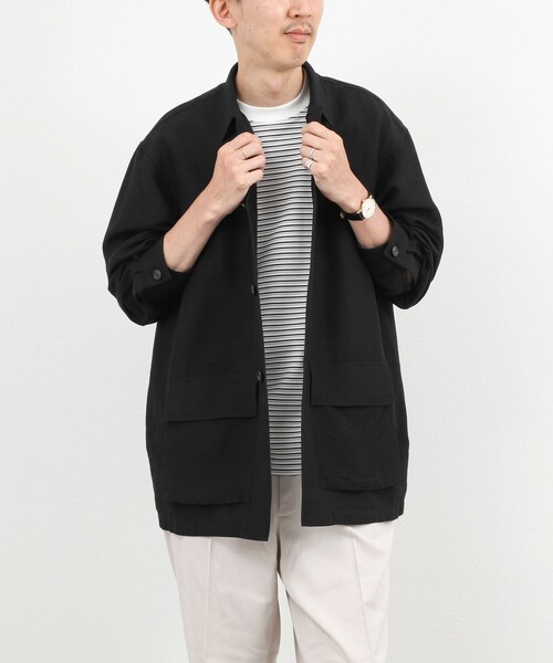 NOLLEY’S(ノーリーズ)の「Li/R リネンレーヨン シャツブルゾン 26SS(ブルゾン・メンズ・オフホワイト/ブラック・L/M/S)」の22枚目の写真