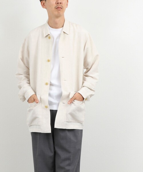 NOLLEY’S(ノーリーズ)の「Li/R リネンレーヨン シャツブルゾン 26SS(シャツ/ブラウス・メンズ・オフホワイト/ブラック・L/M/S)」の16枚目の写真