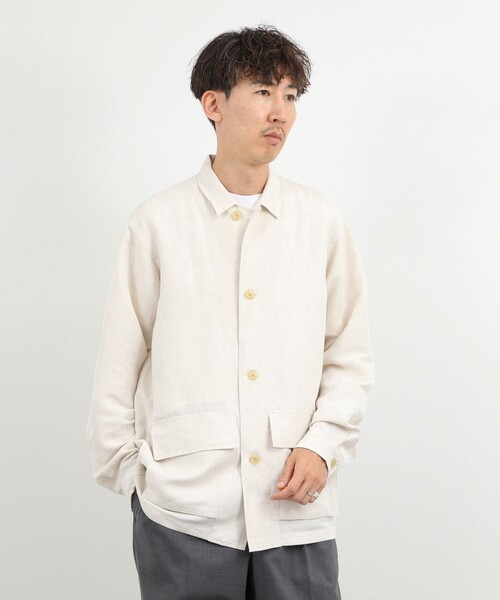 NOLLEY’S(ノーリーズ)の「Li/R リネンレーヨン シャツブルゾン 26SS(シャツ/ブラウス・メンズ・オフホワイト/ブラック・L/M/S)」の18枚目の写真