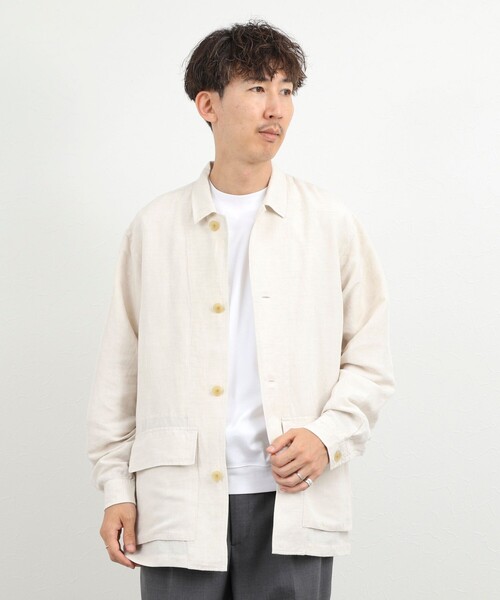 NOLLEY’S(ノーリーズ)の「Li/R リネンレーヨン シャツブルゾン 26SS(シャツ/ブラウス・メンズ・オフホワイト/ブラック・L/M/S)」の19枚目の写真