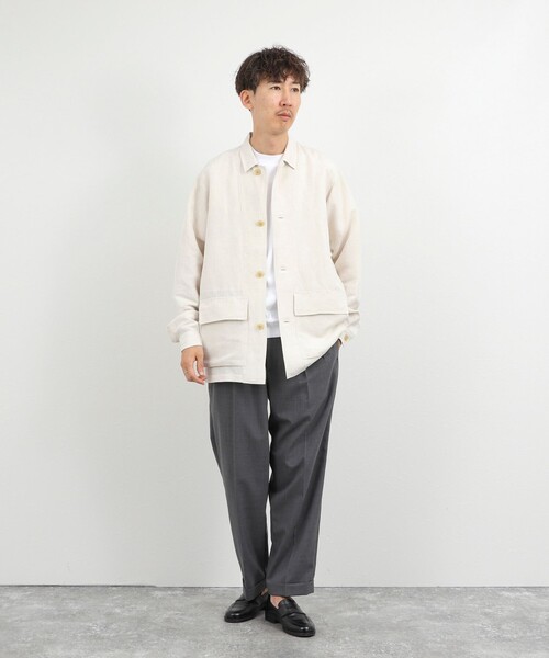 NOLLEY’S(ノーリーズ)の「Li/R リネンレーヨン シャツブルゾン 26SS(シャツ/ブラウス・メンズ・オフホワイト/ブラック・L/M/S)」の21枚目の写真