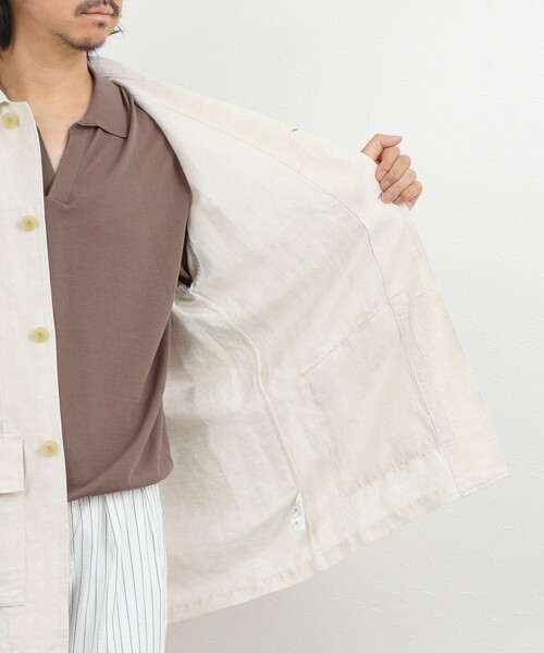 NOLLEY’S(ノーリーズ)の「Li/R リネンレーヨン シャツブルゾン 26SS(ブルゾン・メンズ・オフホワイト/ブラック・L/M/S)」の11枚目の写真