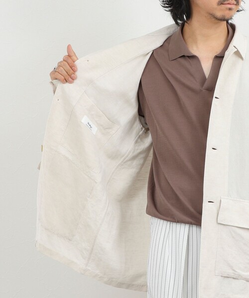 NOLLEY’S(ノーリーズ)の「Li/R リネンレーヨン シャツブルゾン 26SS(ブルゾン・メンズ・オフホワイト/ブラック・L/M/S)」の12枚目の写真