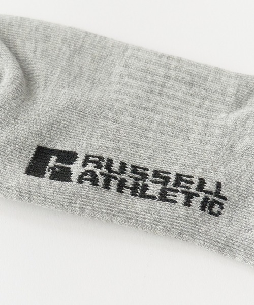 Russell Athletic(ラッセルアスレティック)の「RUSSELL ATHLETIC / ラッセルアスレティック Russell Three Logo Socks ブランドロゴ ソックス ジャガード 靴下 メンズ 2026年 夏 夏服(ソックス/靴下・メンズ・グレー/ホワイト/ブラック・FREE)」の8枚目の写真
