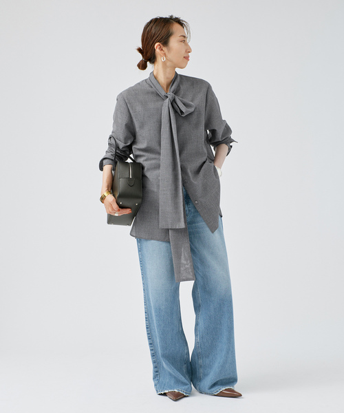 VERMEIL par iena(ヴェルメイユパーイエナ)の「Glen Check ボウブラウス(シャツ/ブラウス・レディース・その他4/その他1・FREE)」の3枚目の写真