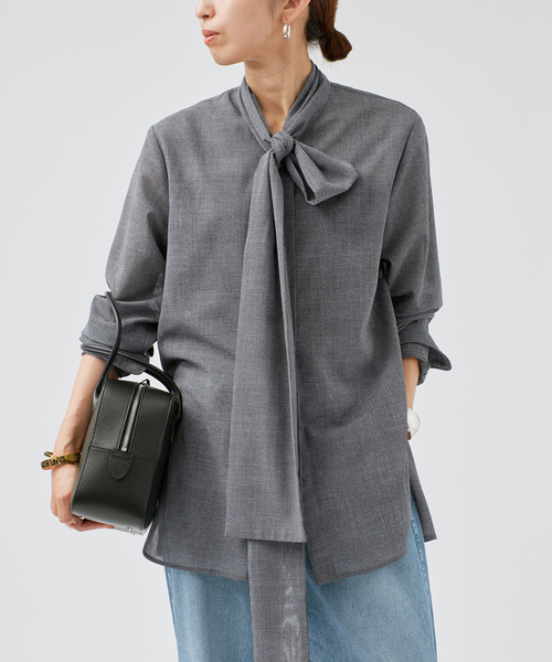 VERMEIL par iena(ヴェルメイユパーイエナ)の「Glen Check ボウブラウス(シャツ/ブラウス・レディース・その他4/その他1・FREE)」の5枚目の写真