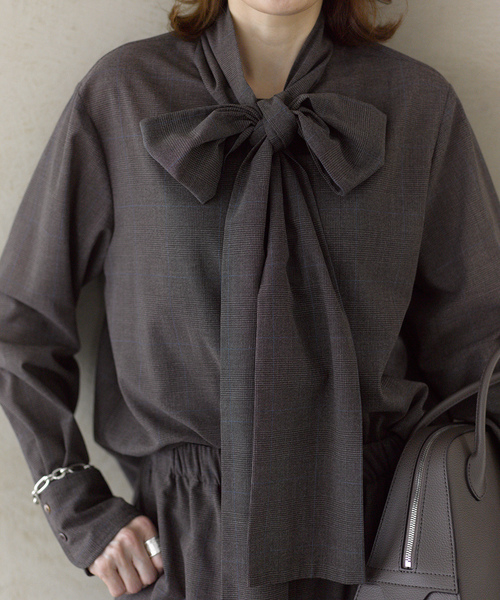 VERMEIL par iena(ヴェルメイユパーイエナ)の「Glen Check ボウブラウス(シャツ/ブラウス・レディース・その他4/その他1・FREE)」の12枚目の写真