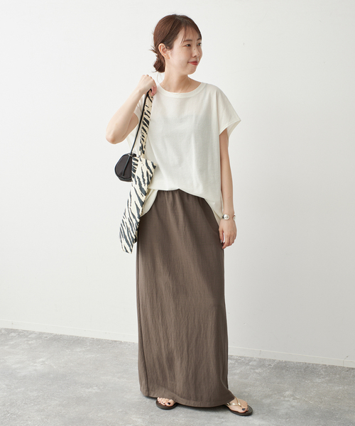 Spick & Span（スピックアンドスパン）の「《セットアップ可》スムースフィールイージースカート（スカート・レディース・ブラウン/ブラック・38/36）」の22枚目の写真