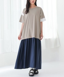 【接触冷感】配色切替カットワンピース