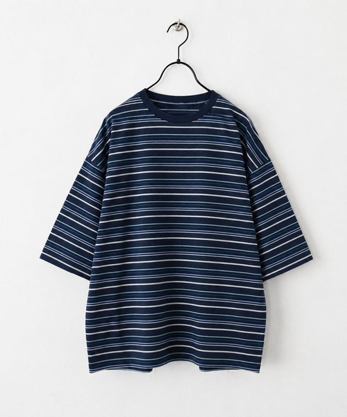CALIFORNIA OUTFITTERS(カリフォルニア アウトフィッターズ)の「6C55 ボーダーワイド ドロスト Tシャツ(Tシャツ/カットソー・メンズ・グレー/ホワイト/ブラック/アイボリー・FREE)」の4枚目の写真