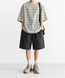 6C55 ボーダーワイド ドロスト Tシャツ